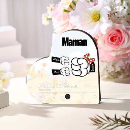 Magnet Musical Personnalisé en Forme de Cœur – Cadeau Unique pour Maman | Jessemade