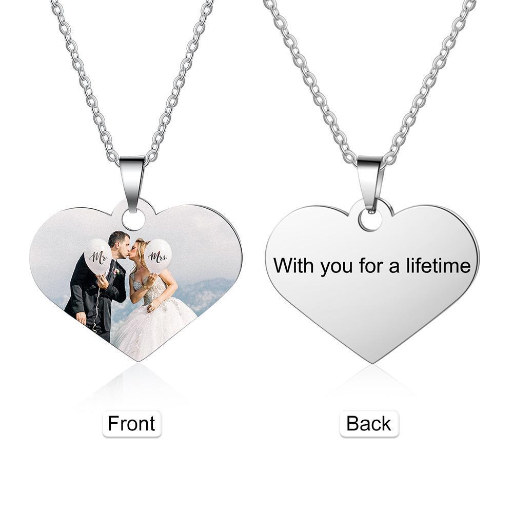 Collier Coeur Photo Personnalisé pour Couple