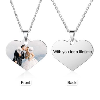 Collier Coeur Photo Personnalisé pour Couple