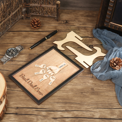 Décoration en bois Poings 5 Prénoms et 1 Texte Personnalisés Ornement Famille