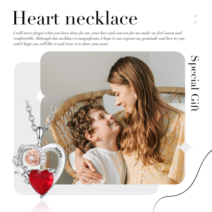 À ma Femme - Collier Cœur 1 Prénom Personnalisé avec Pierre de Naissance | Jessemade