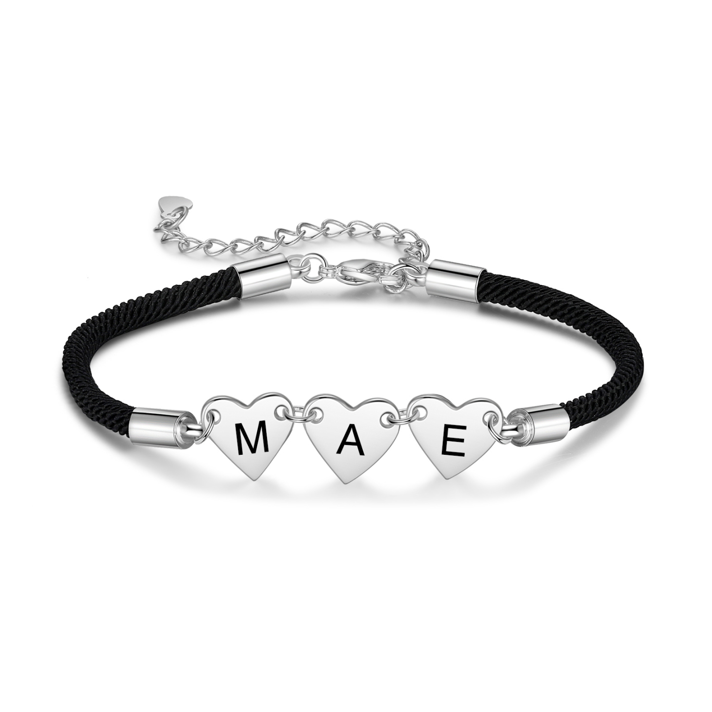 Bracelet Initiale Cœur 1-4 Lettres Personnalisés｜Jessemade