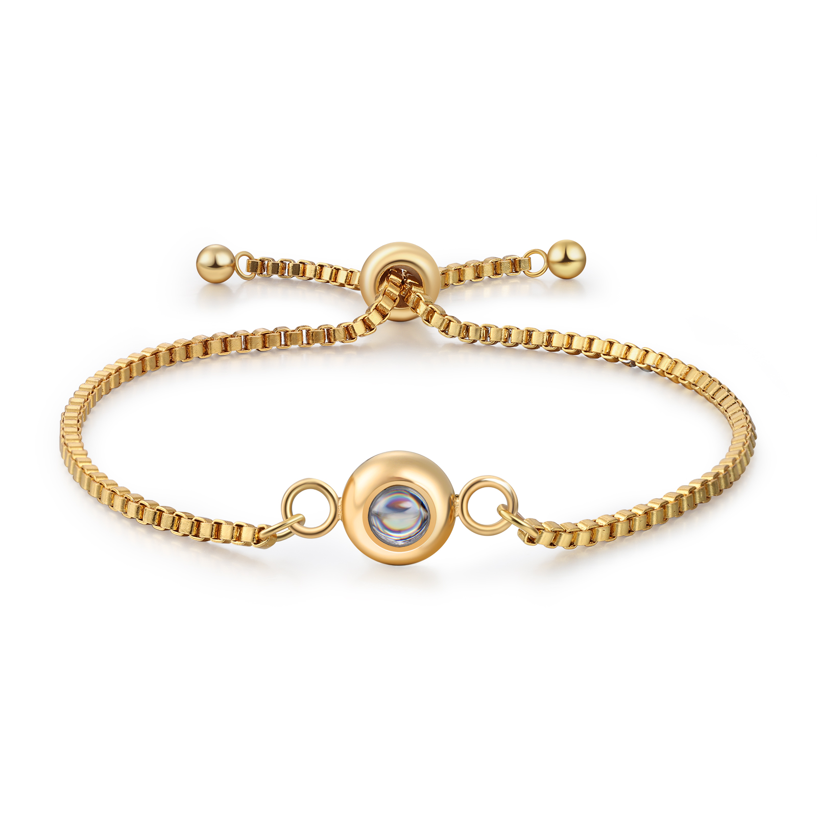 Bracelet Projection de Pierre avec Photo Personnalisée pour couple