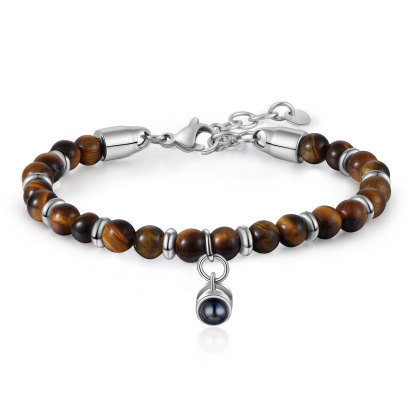 Bracelet Homme Projection de Pierres Photo Personnalisée