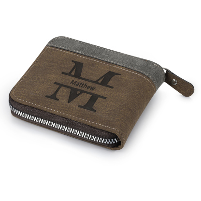 Portefeuille Classique 1 Prénom et Lettre Personnalisés avec Photo Porte-Monnaie Carte