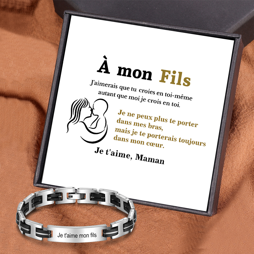 Jessemade FR À Mon Fils-Bracelets Pour Hommes Bracelets Gravure Personnalisés Bracelet Homme