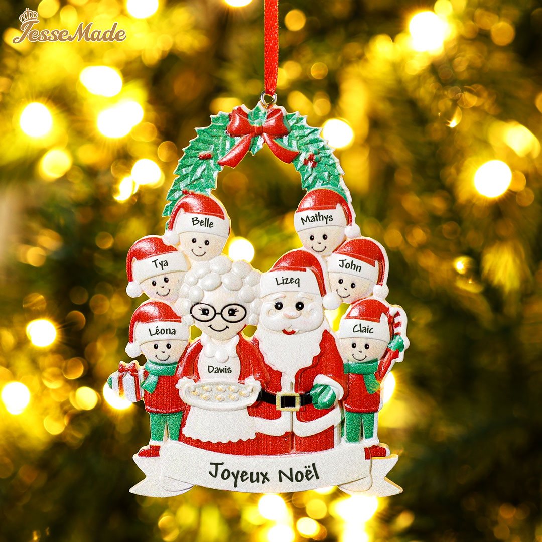 Décoration Sapin Noël Poupée 8 Prénoms Personnalisés et texte