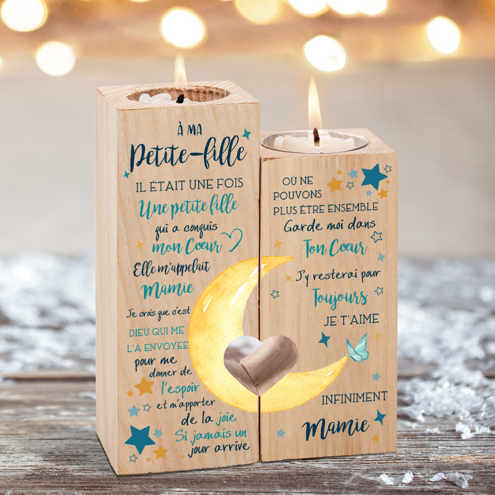 À ma Petite-Fille - Bougeoir en Bois sans bougie Cadeau de Mamie pour Petite-Fille