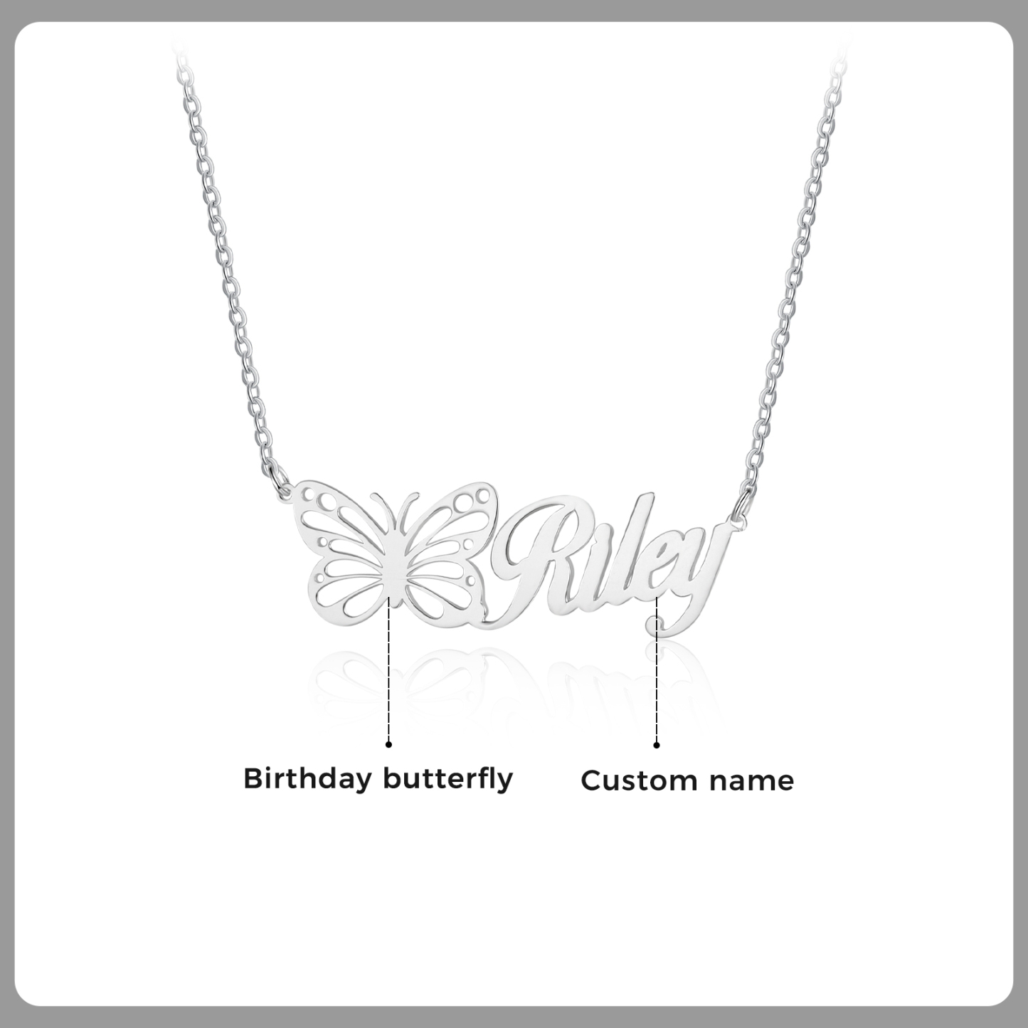 Collier Papillon Prénom Personnalisé