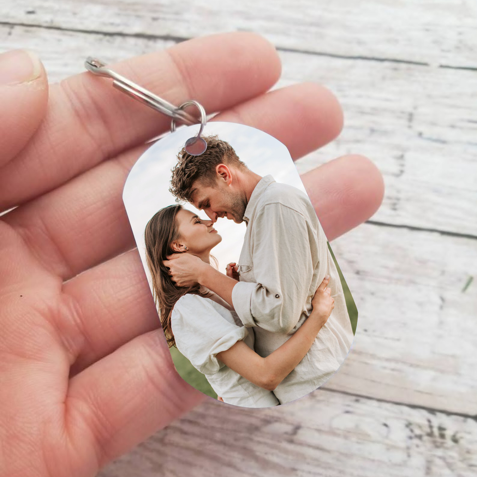 Porte-Clés Couple 2 Prénoms et Photo Personnalisés Promesse du petit doigt | Jessemade