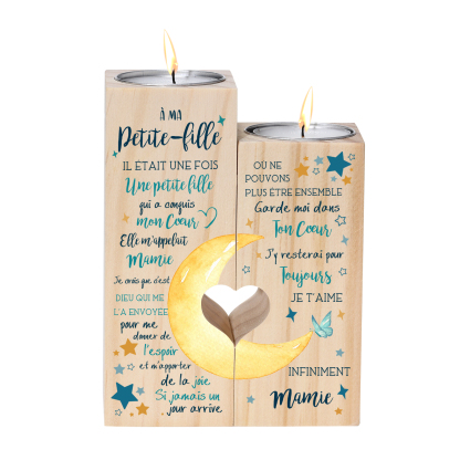 À ma Petite-Fille - Bougeoir en Bois sans bougie Cadeau de Mamie pour Petite-Fille