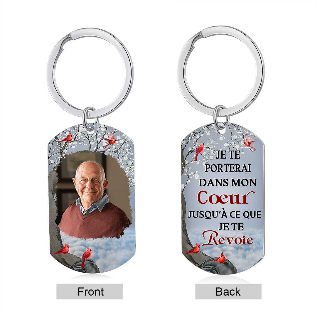 À Papi Porte-Clés Commémoratif Photo Personnalisé et Message Touchant Cadeau pour papi ou mamie | Jessemade