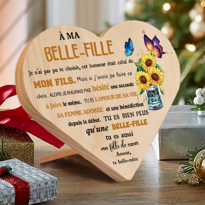 Décoration en Bois pour Belle-Fille | Cadeau Personnalisé avec Message d'Amour - Jessemade