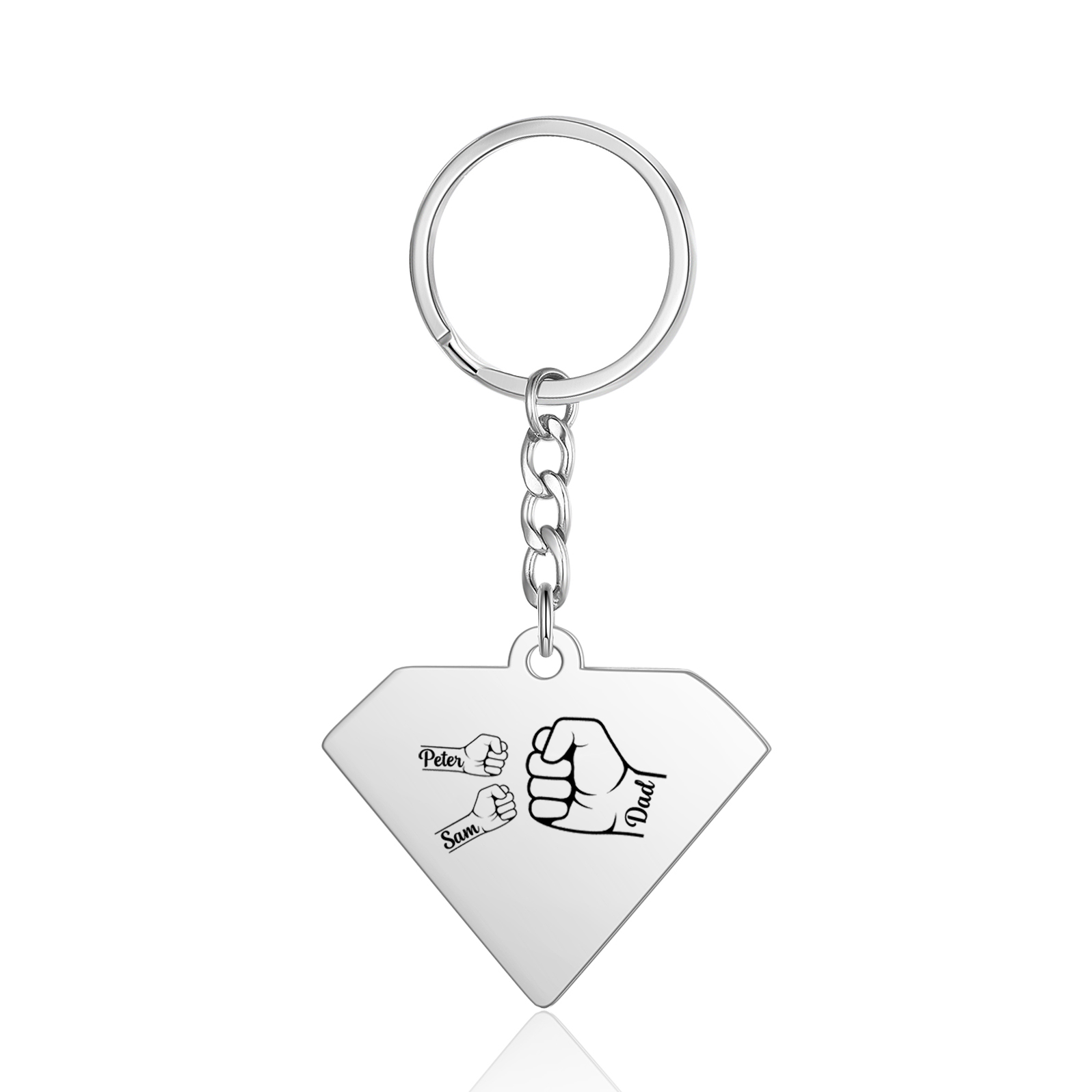 À Papa/Ppai - Porte-Clés Poings 2 Prénoms et 1 Texte Personnalisés