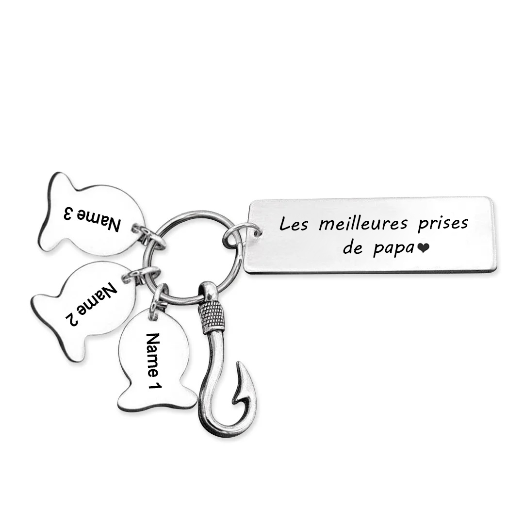 À mon Papa - Porte-Clés 3 Prénoms Personnalisé porte cles gravés | Jessemade