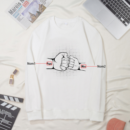 Sweat-Shirt Poings 2 Prénoms Personnalisés