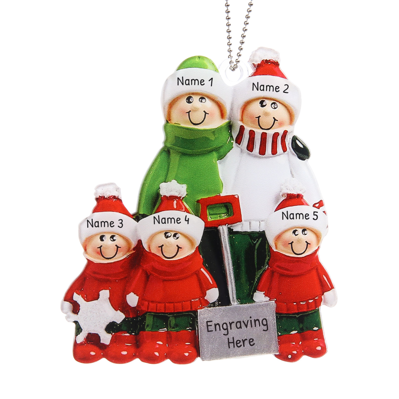 3-6 Noms Ornements de Noël Poupée Acrylique Personnalisés avec Texte