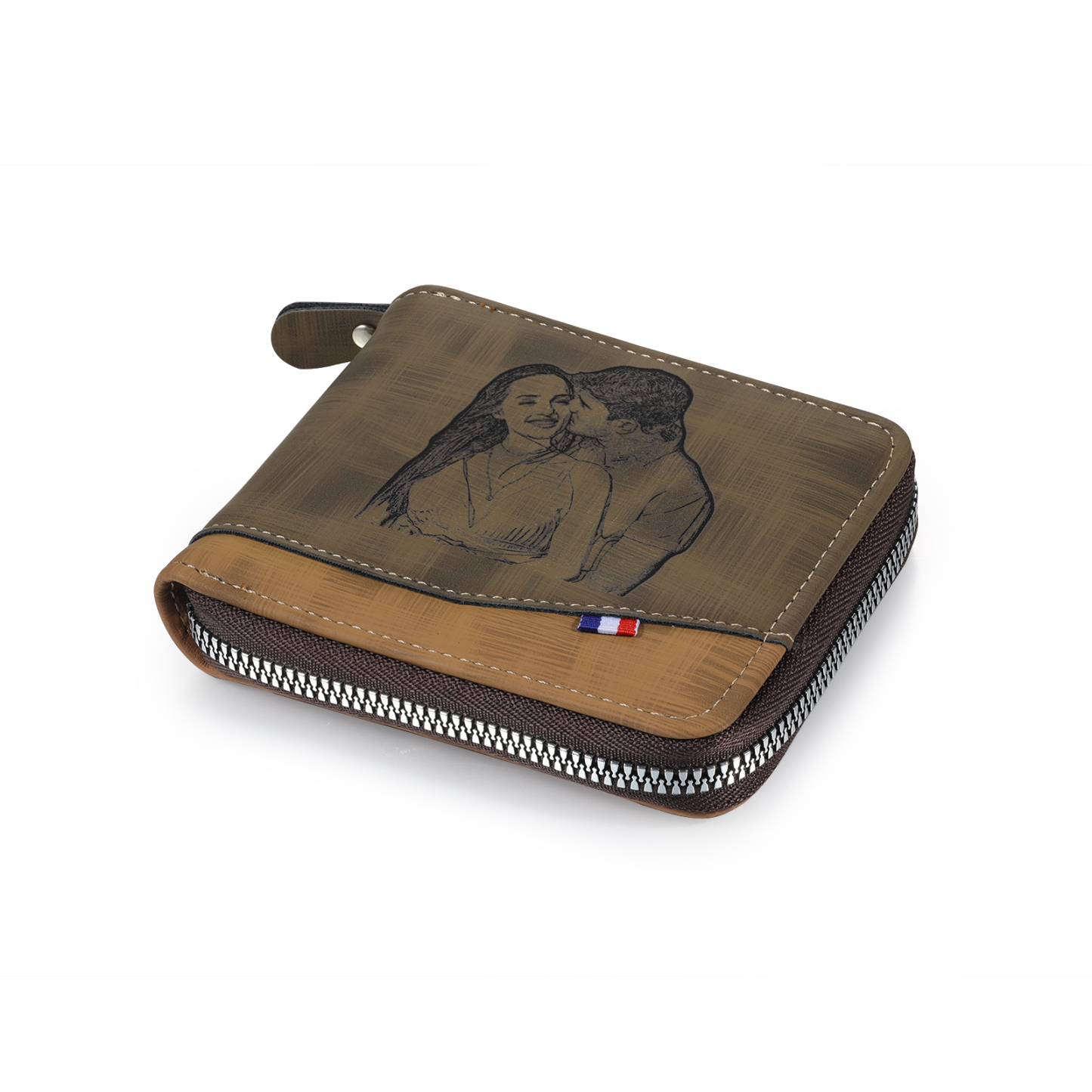 Portefeuille Classique 1 Prénom et Lettre Personnalisés avec Photo Porte-Monnaie Carte cadeau anniversaire homme | Jessemade
