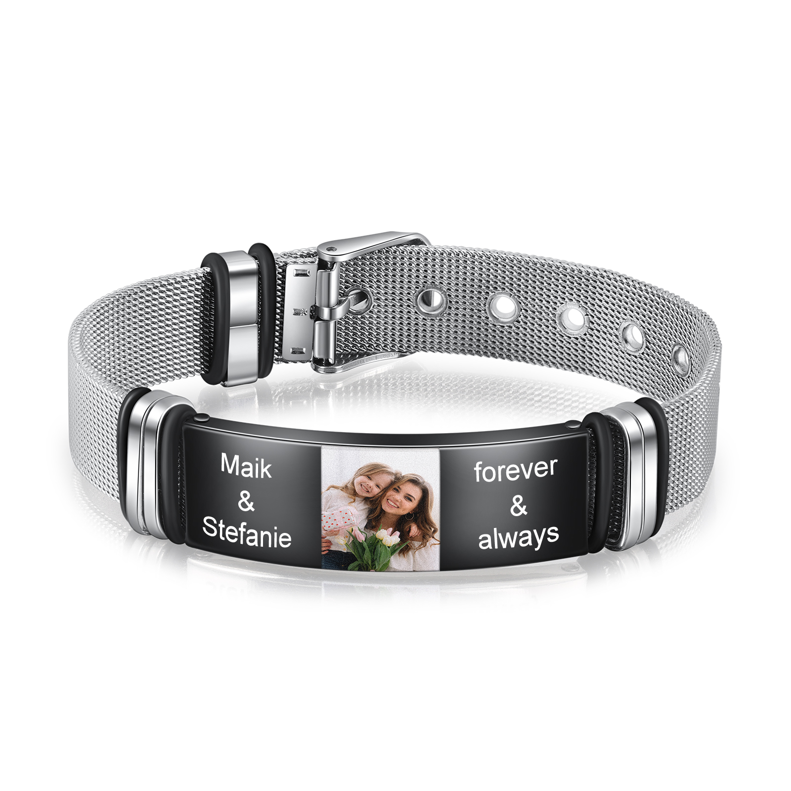 Bracelet 4 Prénoms Personnalisé avec photo