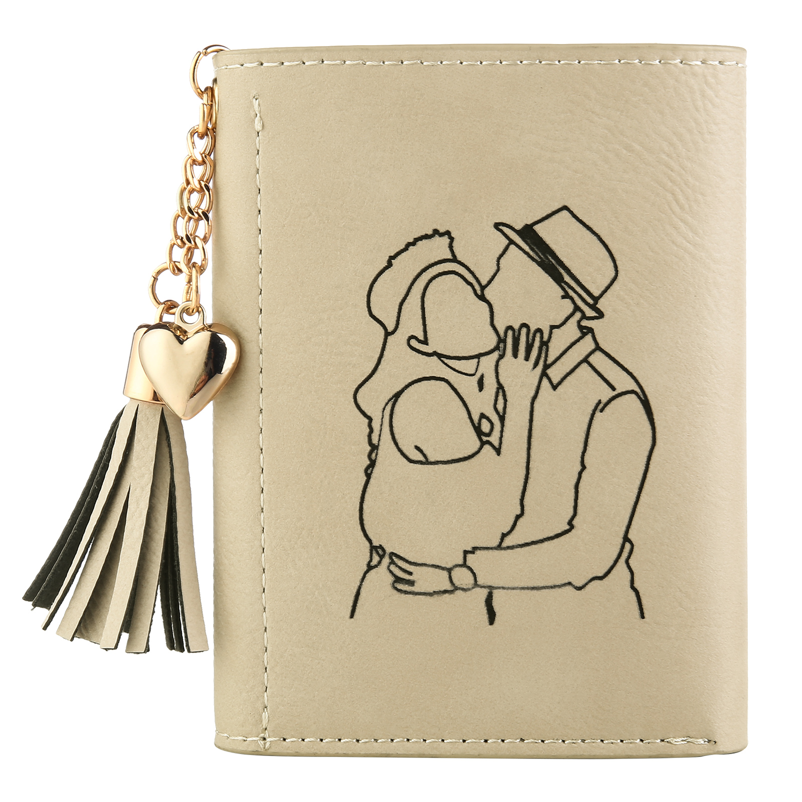 Portefeuille Femme Photo et Texte Personnalisés Porte-Monnaie Carte