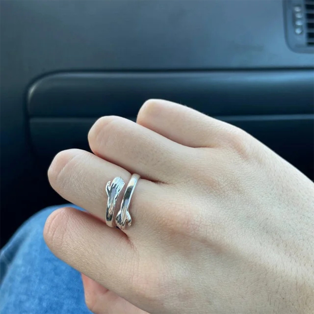 Bague Embrace Réglable 1 Prénom Personnalisé Pour Femmes et Hommes