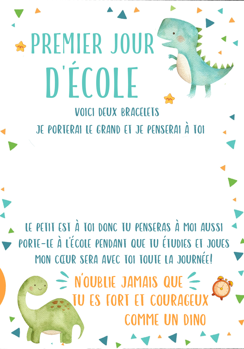 À mon Fils- 2PCS Bracelet en Commun Dinosaure Cadeau Rentrée Scolaire｜Jessemade