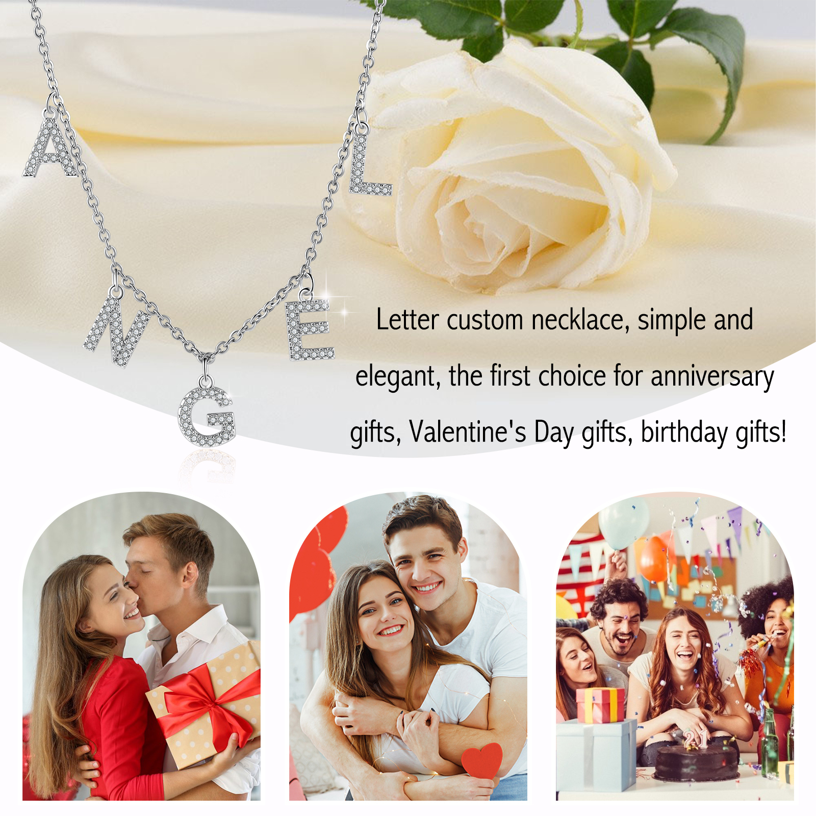 Collier Chaîne à Maillons Prénom Personnalisé 1-7 Lettres