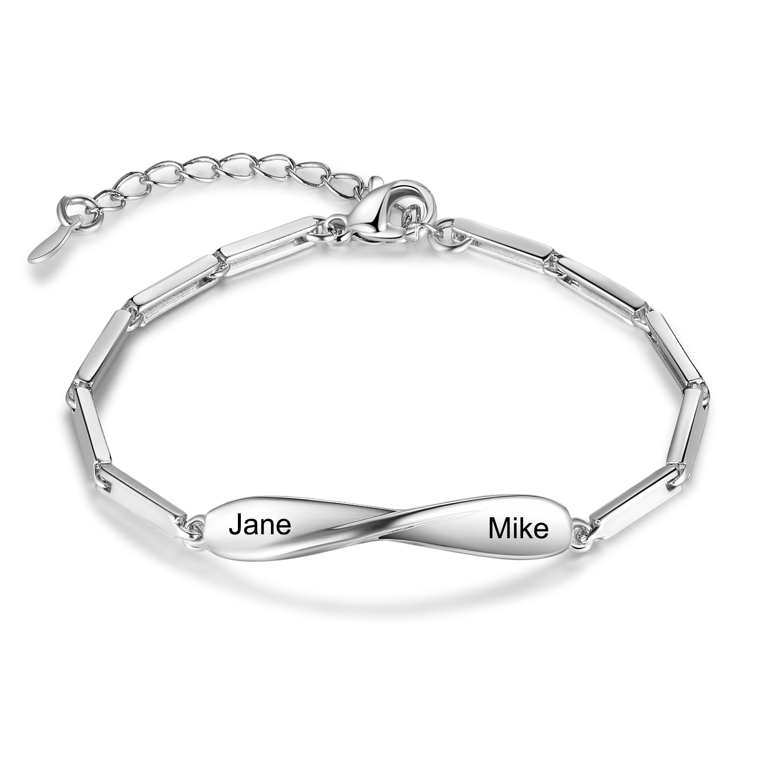 Bracelet couple 2PCS avec 2 Prénoms Personnalisé bracelet en commun