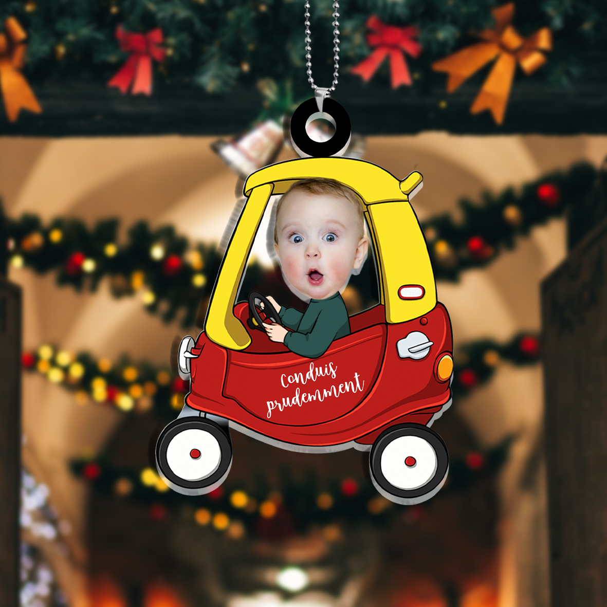 Ornements Acrylique Voiture 1 Photo Personnalisée