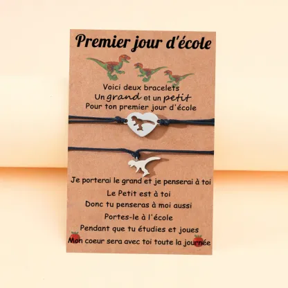 2PCS Ensemble de Bracelets Dinosaure - Cadeau Rentrée Scolaire Premier jour d’école