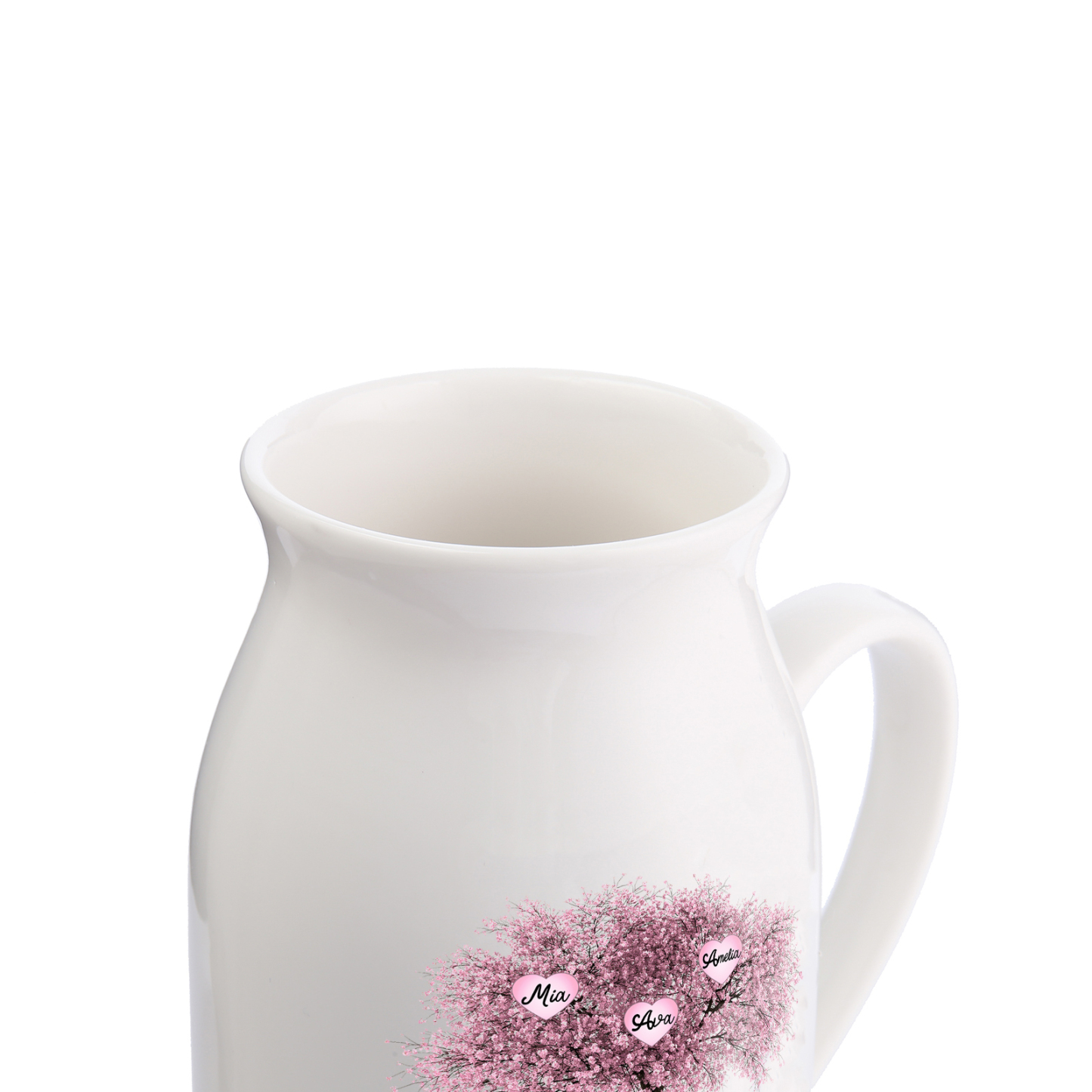 Vase à Fleurs Arbre 3 Prénoms Personnalisés avec 2 Textes Décoration de la Maison