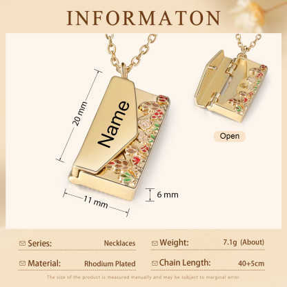 Collier Enveloppe 1 Prénom Personnalisé Collier Pendentif