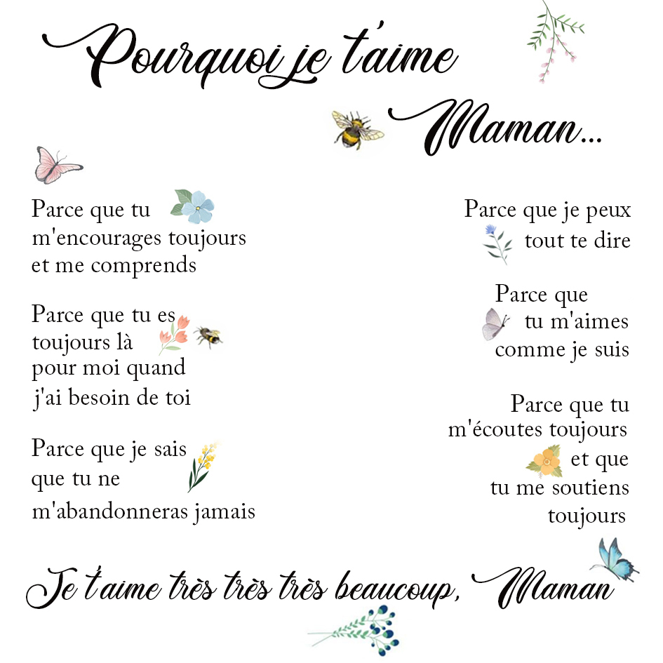 À ma Maman - Carte avec coffre cadeau Pourquoi je t'aime maman