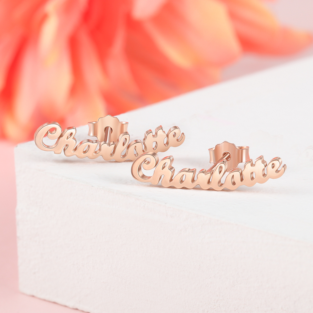 Boucles d'Oreilles Prénom Personnalisée Pour Elle