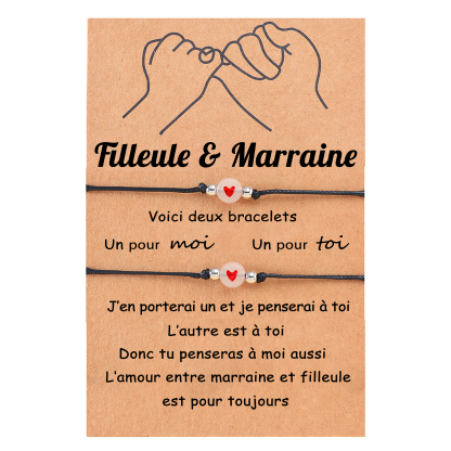 À Filleule & Marraine - Bracelet en Commun 2PCS Bracelets Cœur｜Jessema