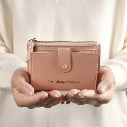 Portefeuille Femme Prénom et Texte Personnalisés avec Fleurs de naissance Porte-Monnaie Carte