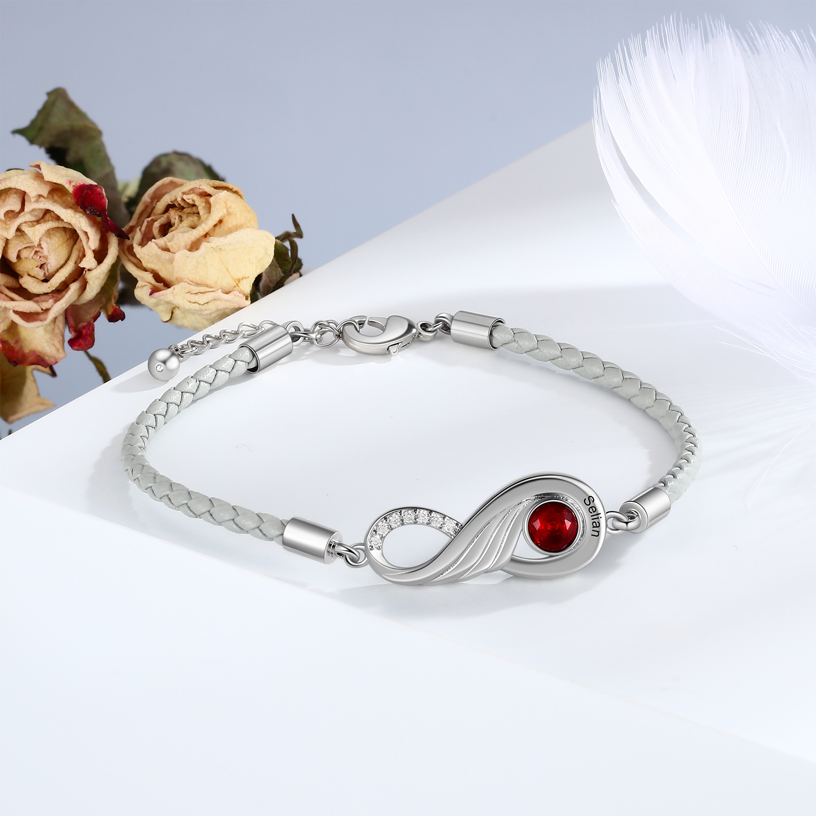 Bracelet 1 Prénoms Personnalisé Bracelet Couple Infini Bracelet de Saint-Valentin | Jessemade