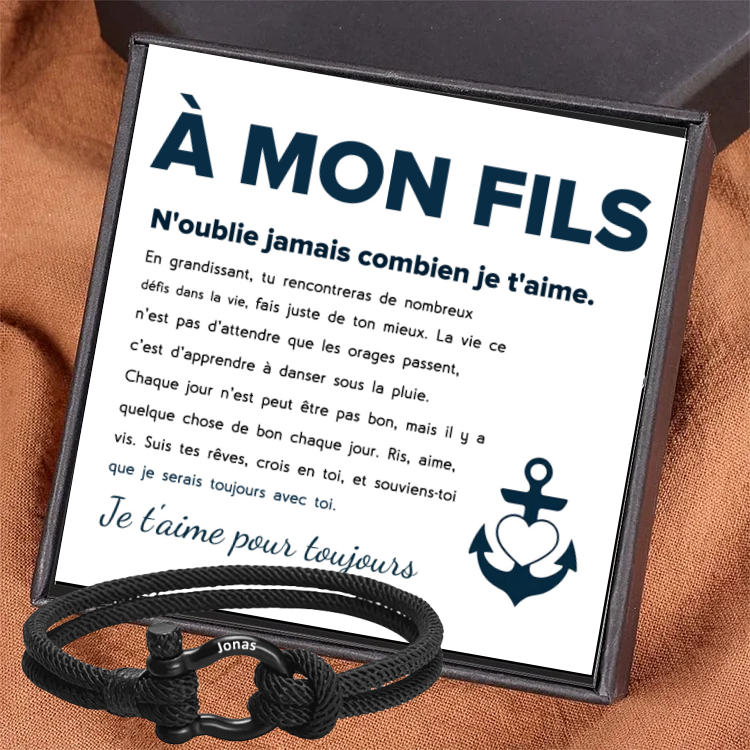 À Mon Fils-Bracelet Prénom Personnalisé｜Jessemade