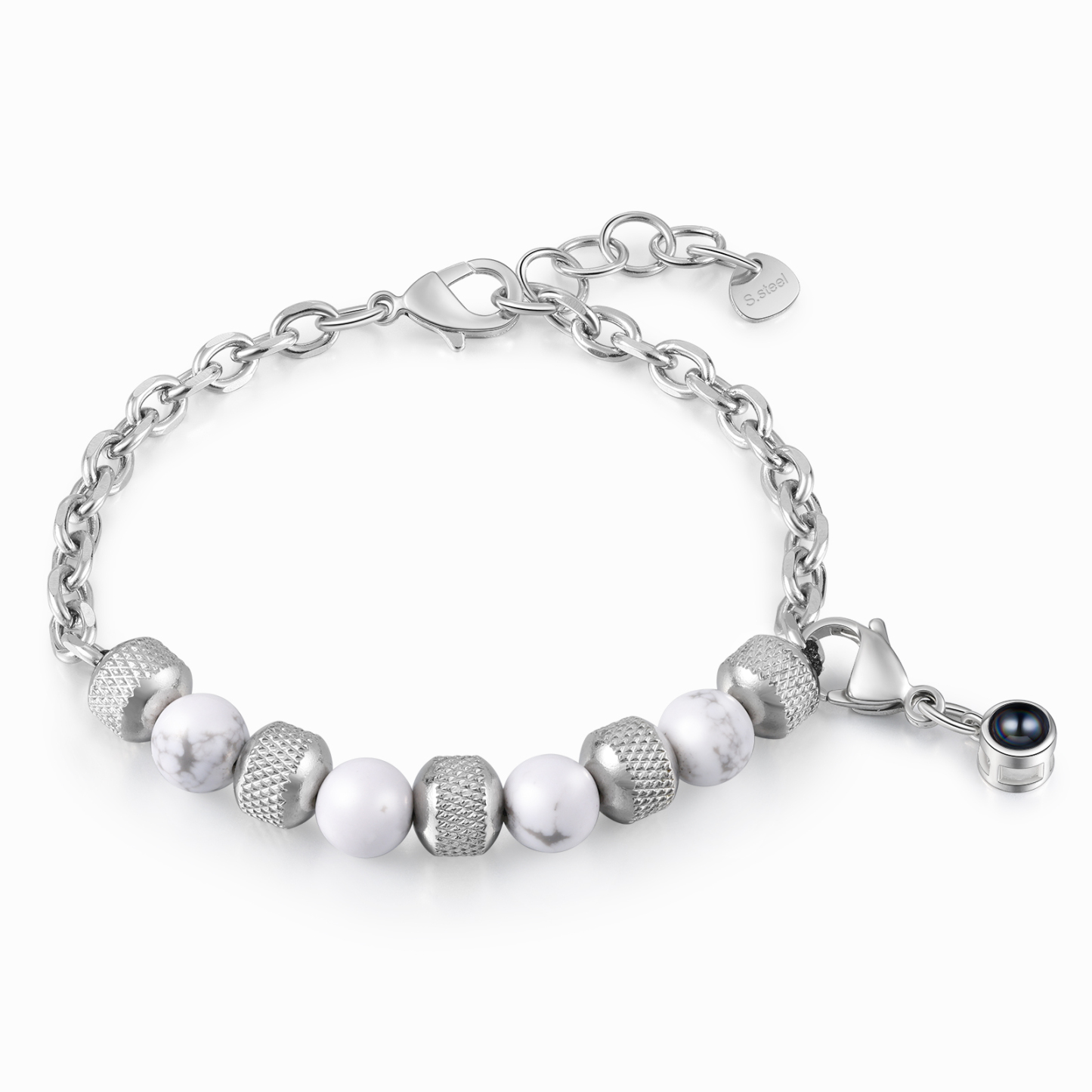 Bracelet Perles Projection de Pierres Photo Personnalisée