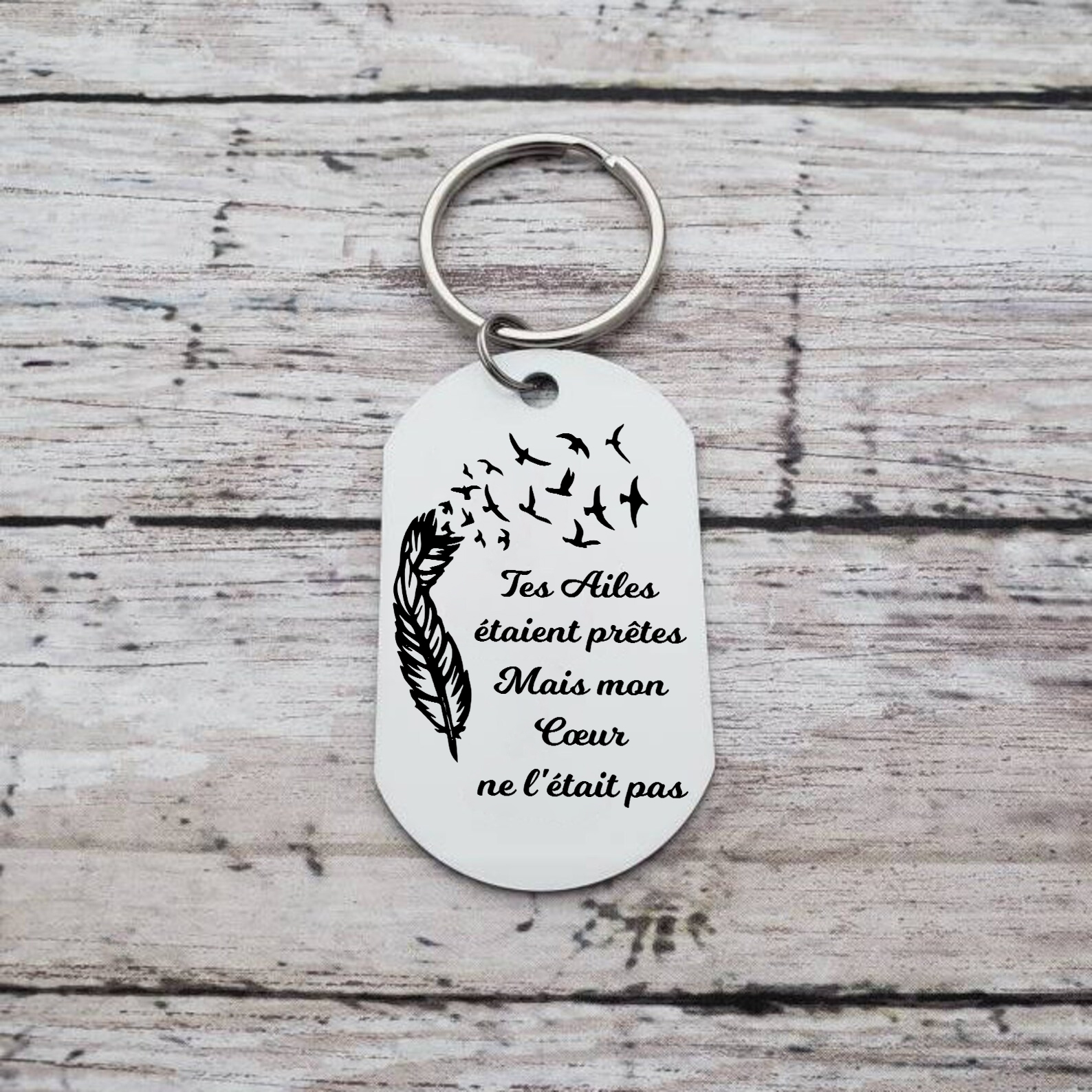 Porte-Clés Commémoratif 1 Prénom et Photo Personnalisés avec Date | Jessemade