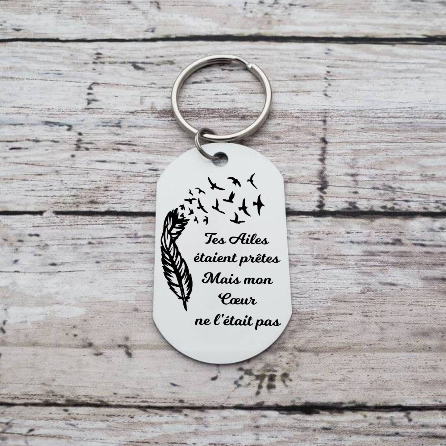 Porte-Clés Commémoratif 1 Prénom et Photo Personnalisés avec Date | Jessemade