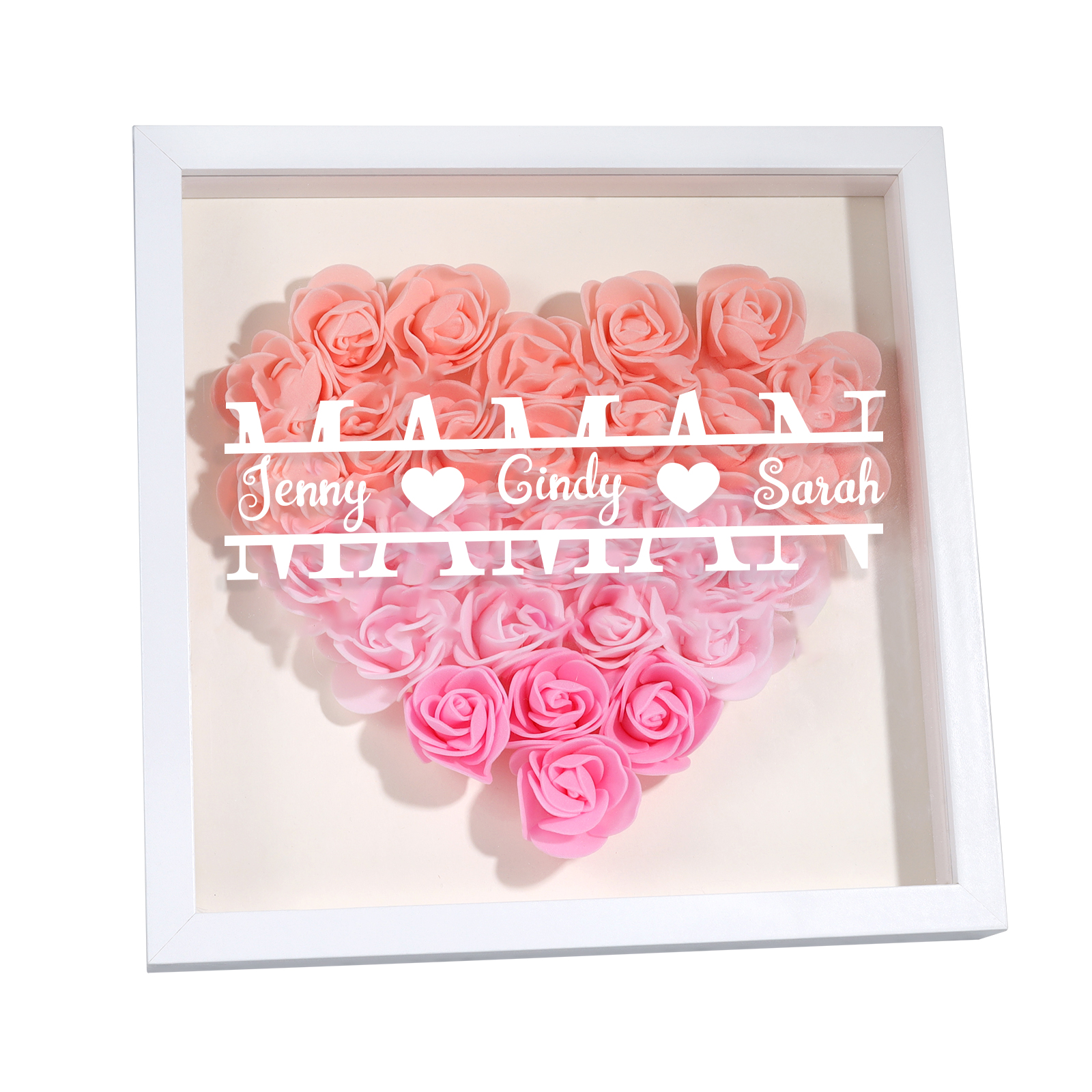 À ma Maman - Cadre Panneau de densité 1 Prénom et Texte Personnalisés Ornements Floral pour Famille cadeau pour femme anniversaire | Jessemade