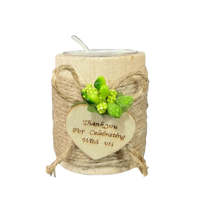 Bougeoir en Bois avec bougie