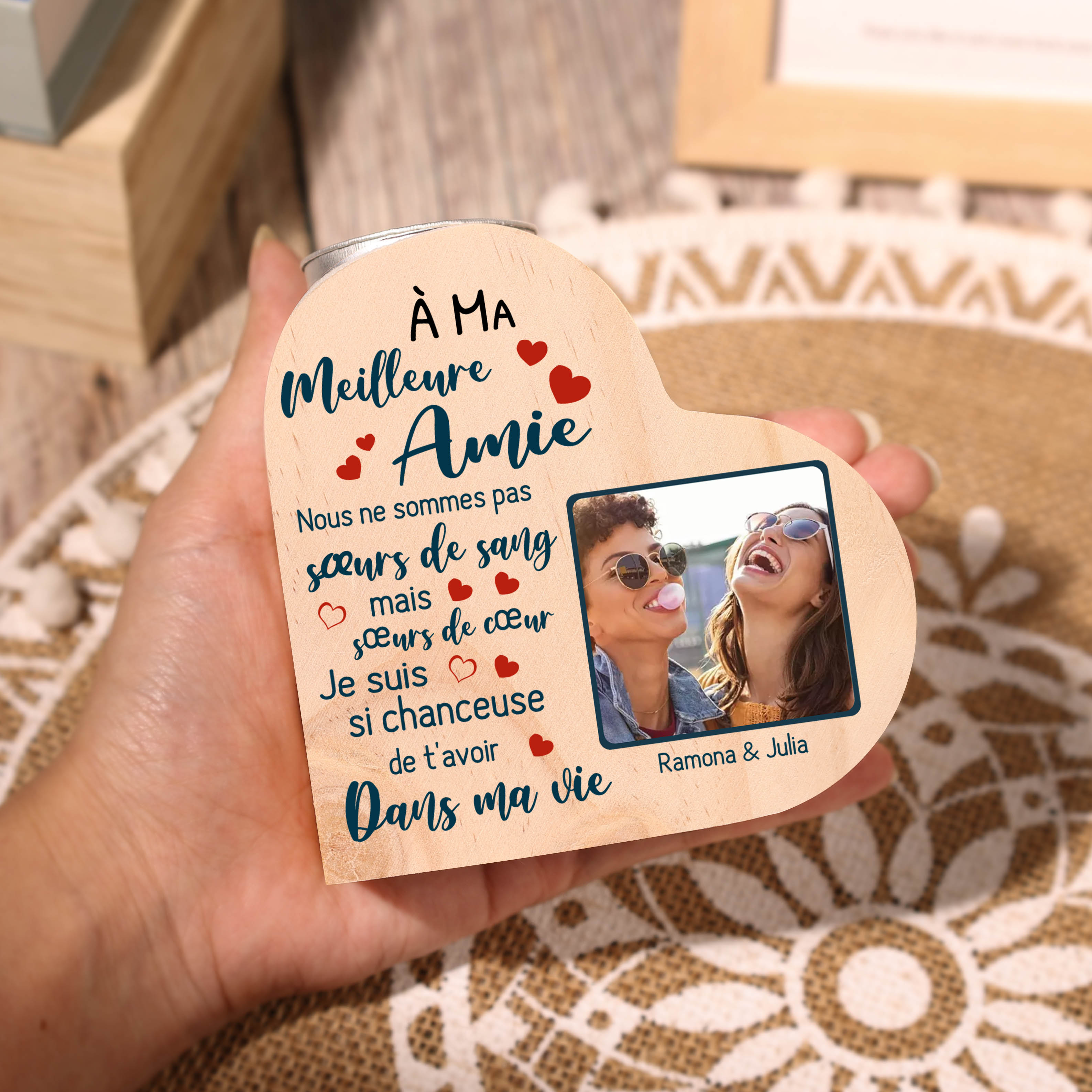 Planche À Découper Personnalisable Pour Couple - Planche En Bois Avec Manche En Métal Pour