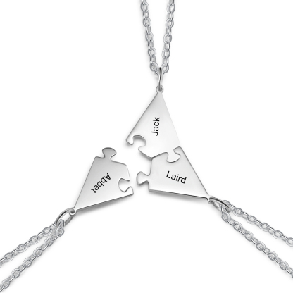 Collier d'amitié 3 pièces de puzzle 3 Prénoms