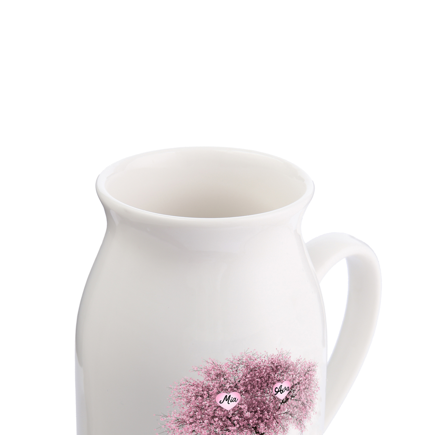 Vase à Fleurs Arbre 2 Prénoms Personnalisés avec 2 Textes Décoration de la Maison