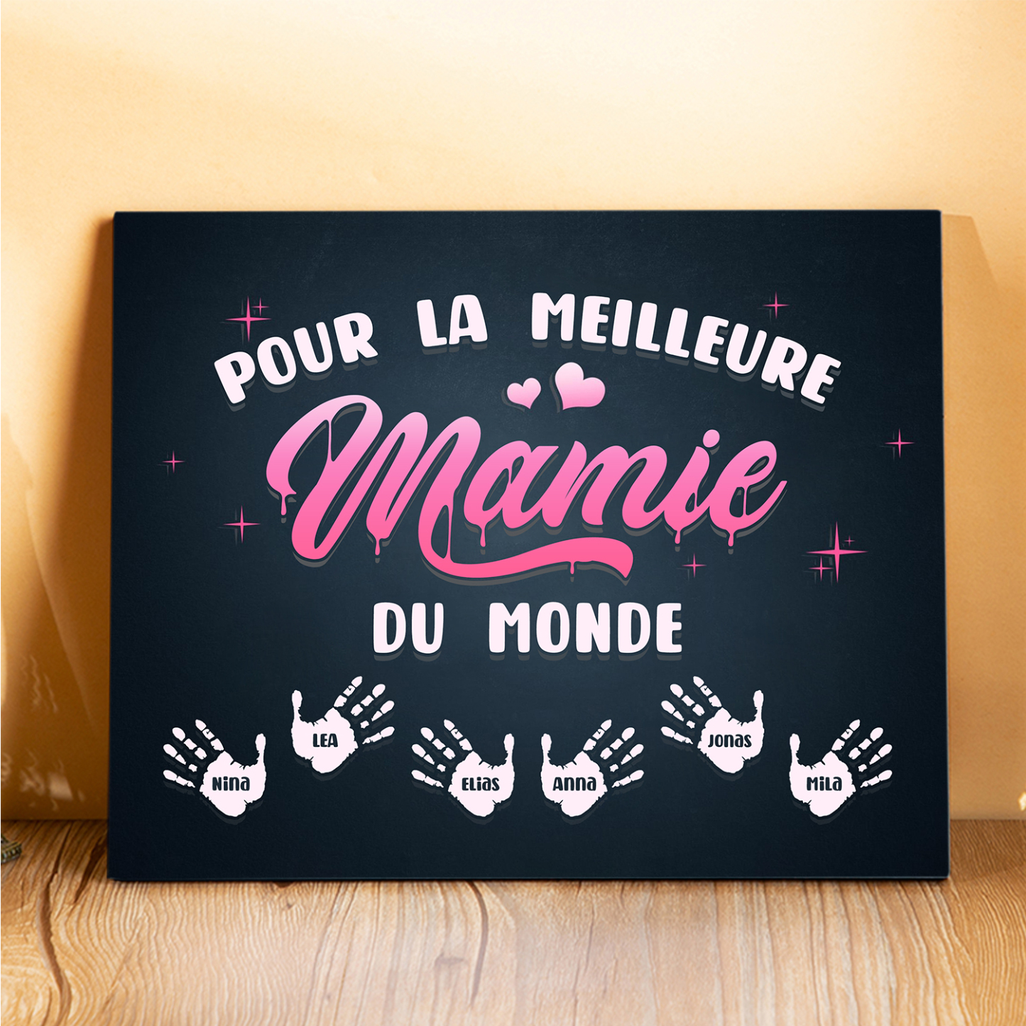 À ma Mamie - Cadre en Bois Arbre 1-6 Prénoms Personnalisés