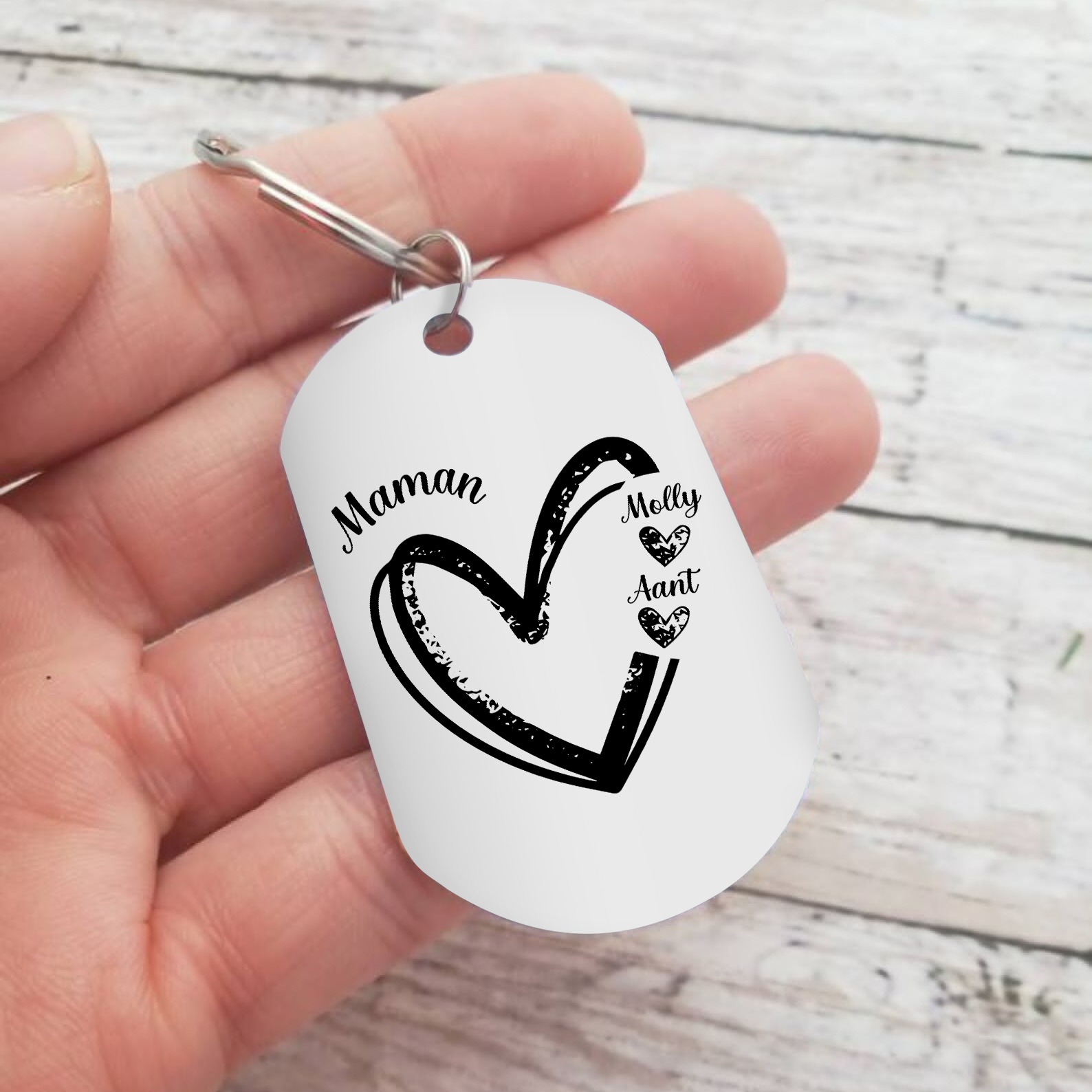 À Ma Maman - Porte-Clés Cœur 2-7 Noms Personnalisés