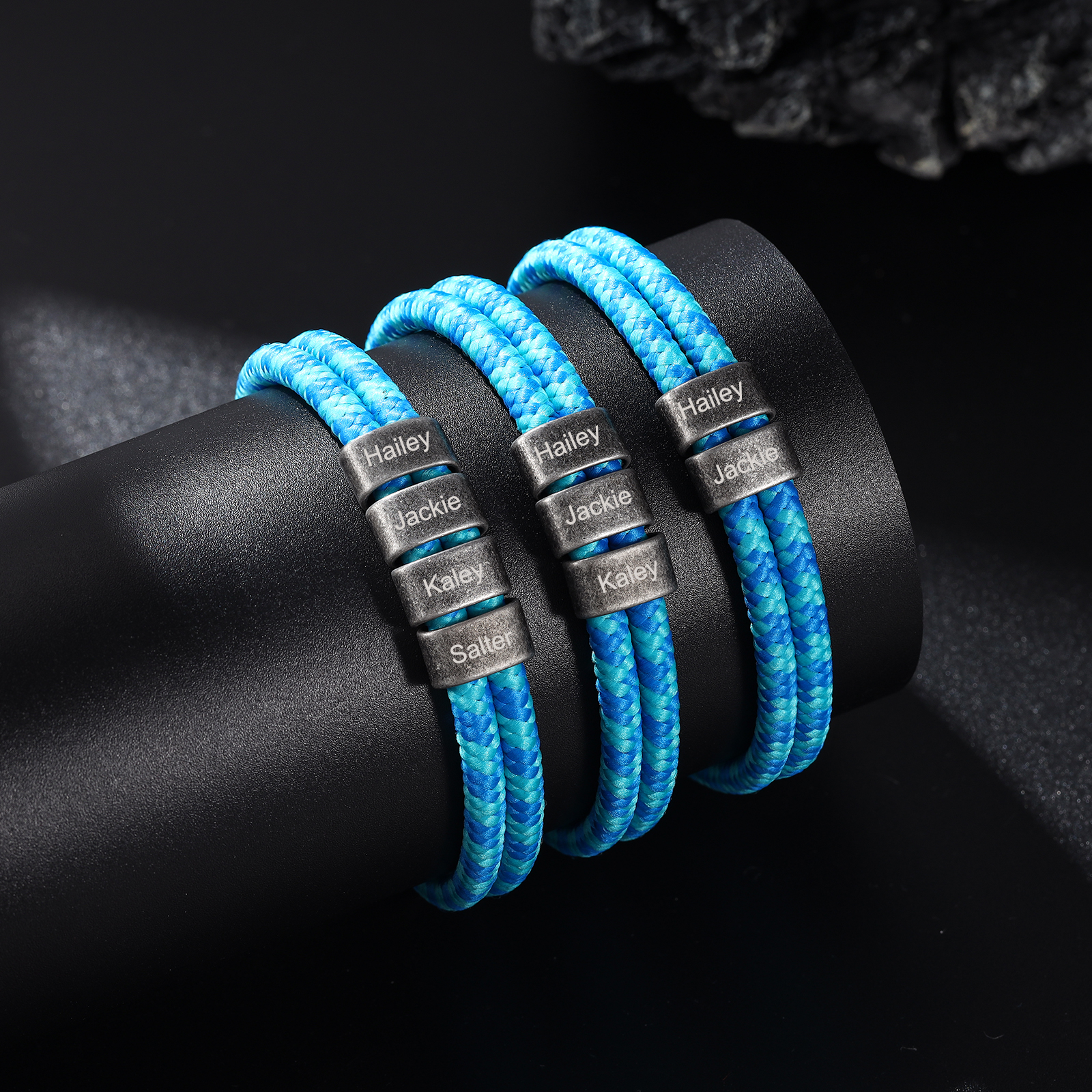 2-4 Noms Bracelet Vintage Personnalisés Bracelet Homme