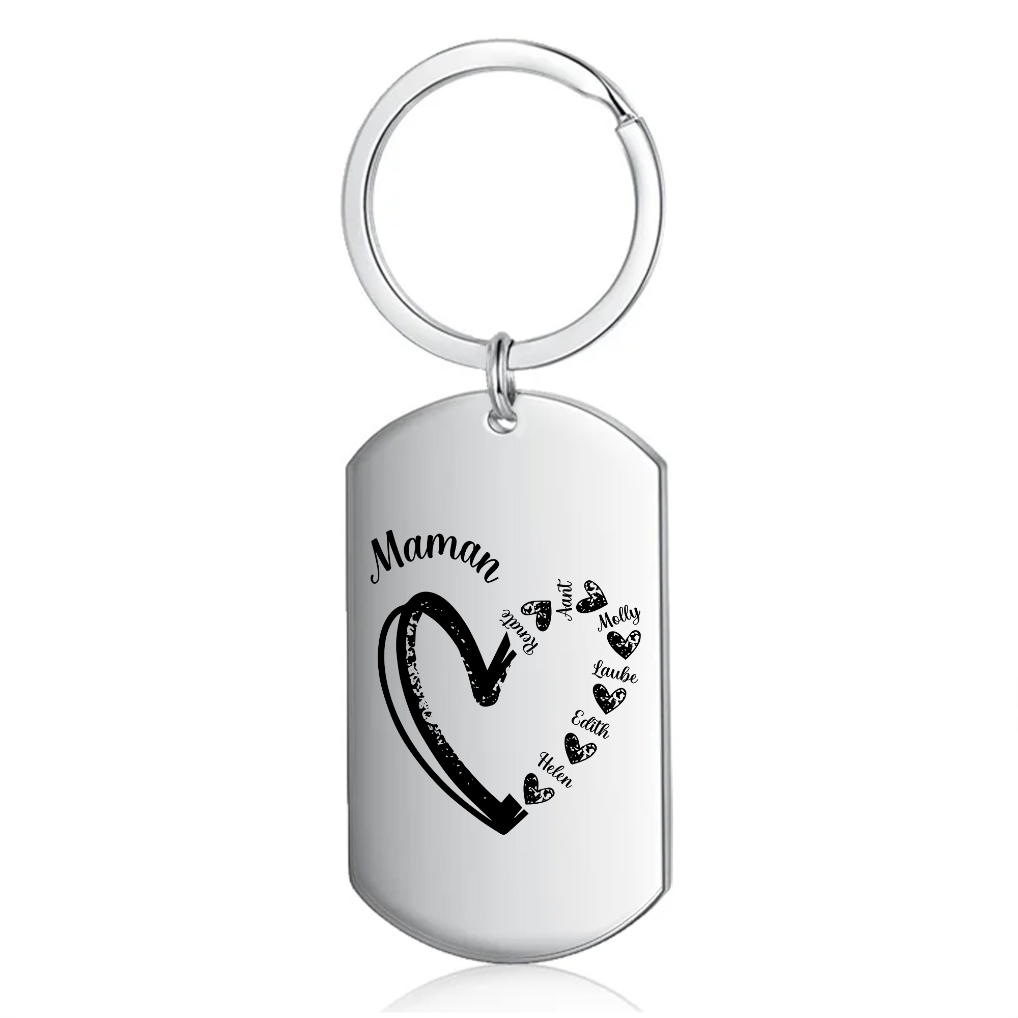 À Ma Maman - Porte-Clés Cœur 2-7 Noms Personnalisés